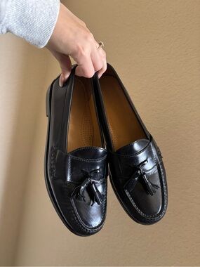 Cole Haan Leather Tassel Loafers Sz 9 - Men Black Business